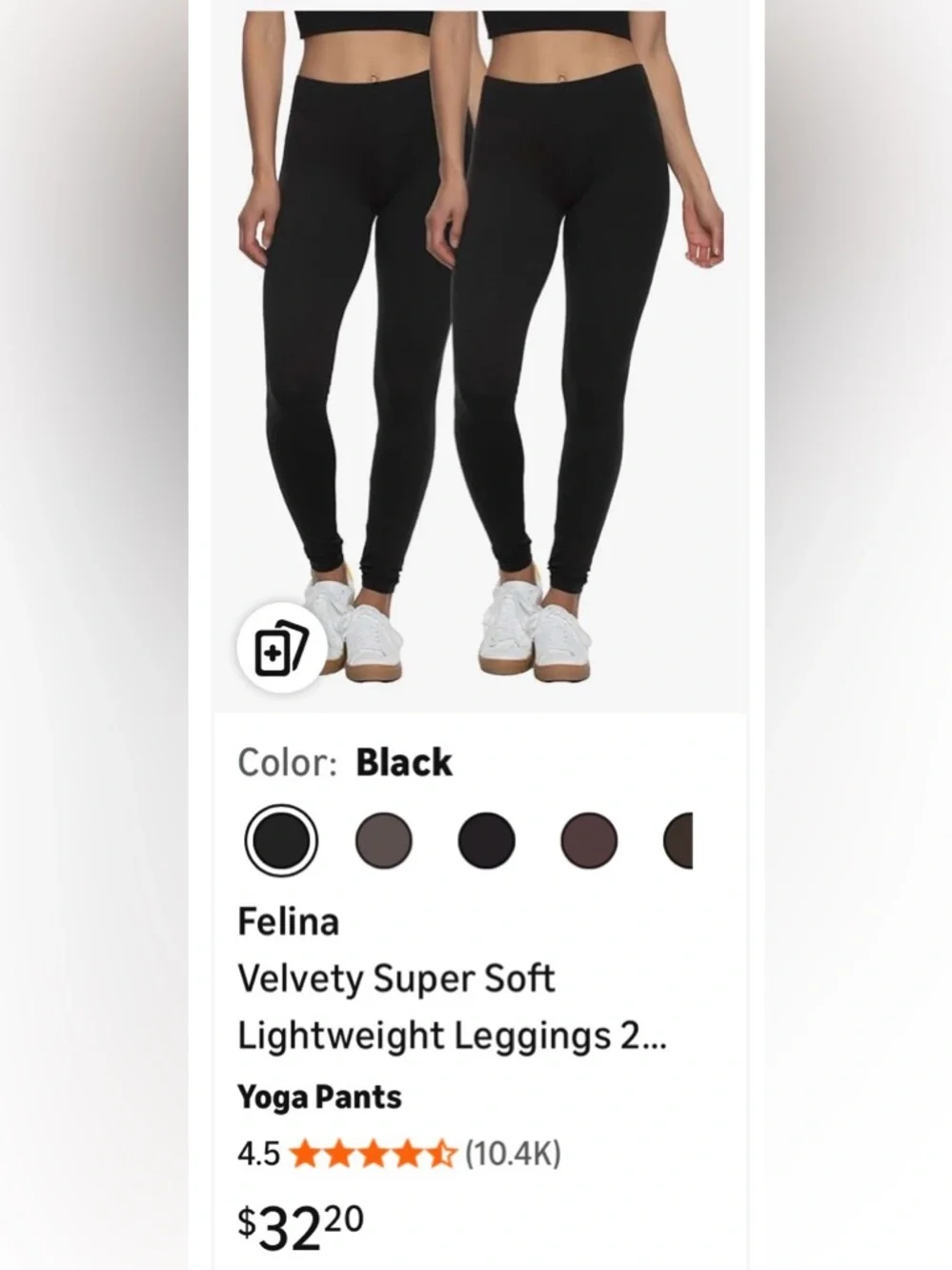 Felina Sueded Lightweight Leggings 2-Pack Black Small NEW Multi Qty - Picture 3 of 3